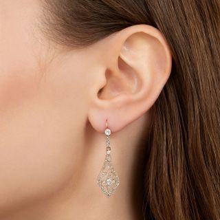 Edwardian Diamond Dangle Earrings 
