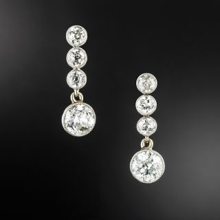 Edwardian Diamond Dangle Earrings  - 2