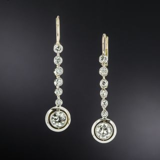 Edwardian Diamond Dangle Earrings  - 2