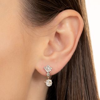 Edwardian Diamond Dangle Earrings 