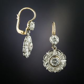 Edwardian Diamond Dangle Earrings - 2