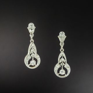 Edwardian Diamond Dangle Earrings - 2