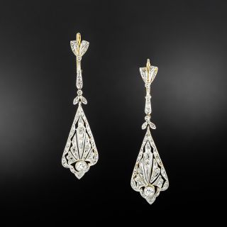 Edwardian Diamond Dangle Earrings - 2
