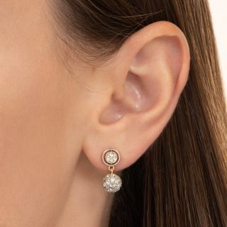 Edwardian Diamond Dangle Earrings