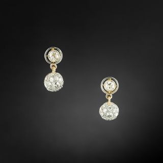 Edwardian Diamond Dangle Earrings - 2