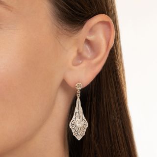 Edwardian Diamond Dangle Earrings 