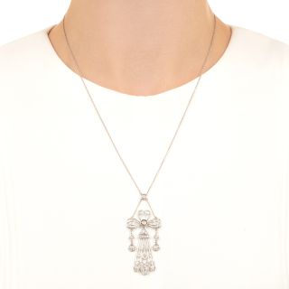 Edwardian Diamond Dangle Necklace