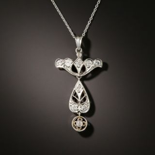 Edwardian Diamond Dangle Necklace - 2
