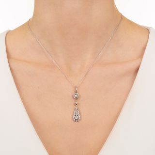 Edwardian Diamond Dangle Pendant