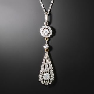 Edwardian Diamond Dangle Pendant - 2