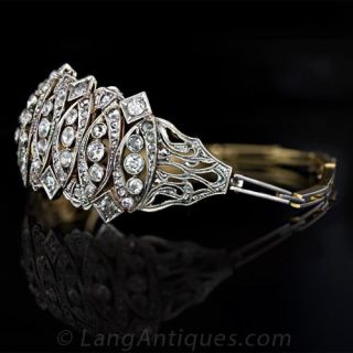 Edwardian Diamond Demi-Bangle Bracelet