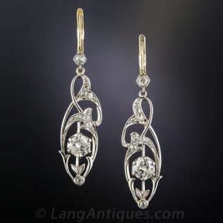 Edwardian Diamond Drop Earrings