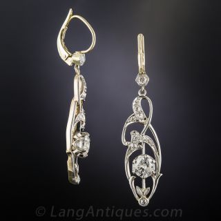 Edwardian Diamond Drop Earrings