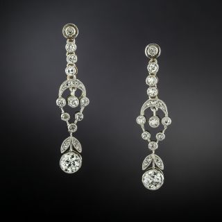 Edwardian Diamond Drop Earrings - 3