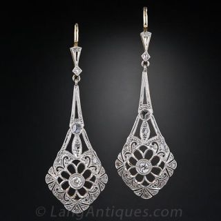 Edwardian Diamond Drop Earrings