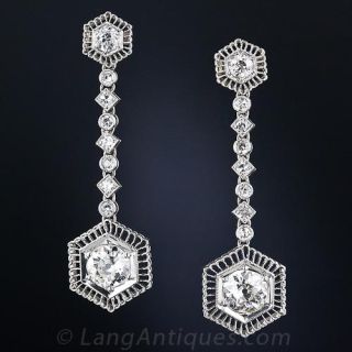 Edwardian Diamond Drop Earrings