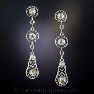 Edwardian Diamond Drop Earrings