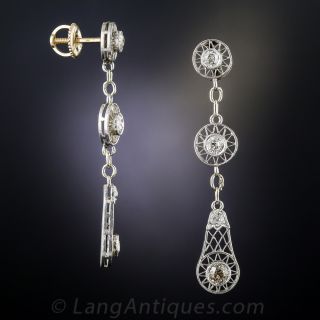 Edwardian Diamond Drop Earrings