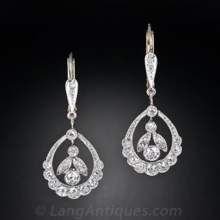 Edwardian Diamond Drop Earrings