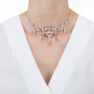 Edwardian Diamond Drop Necklace