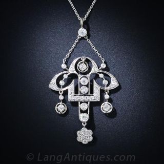 Edwardian Diamond Drop Necklace