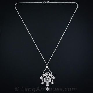 Edwardian Diamond Drop Necklace