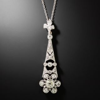 Edwardian Diamond Drop Pendant - 2