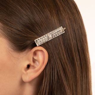 Edwardian Diamond Filigree Barrette