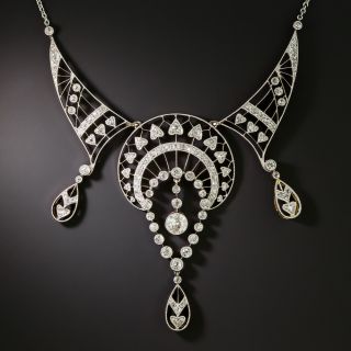 Edwardian Diamond Filigree Necklace - 2