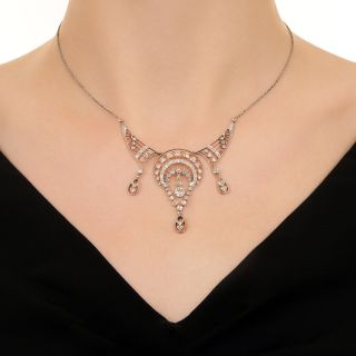 Edwardian Diamond Filigree Necklace