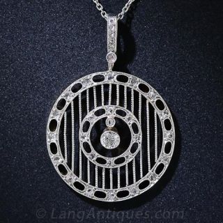 Edwardian Diamond Filigree Pendant