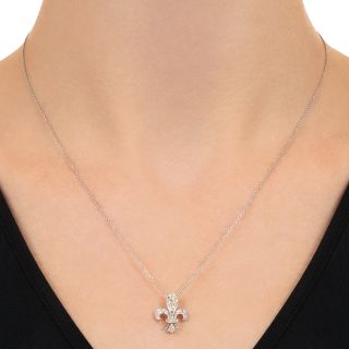 Edwardian Diamond Fleur-de-Lys Pendant