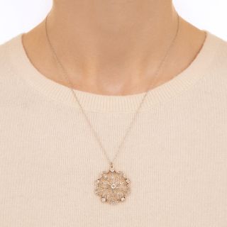 Edwardian Diamond Flower Pendant/Brooch