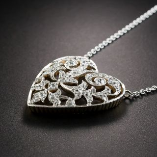 Edwardian Diamond Heart Necklace