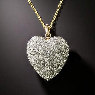 Edwardian Diamond Heart Pendant/Brooch - 2