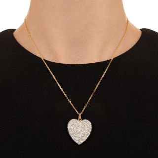 Edwardian Diamond Heart Pendant/Brooch