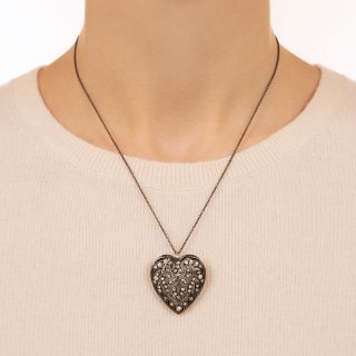 Edwardian Diamond Heart Pendant/Brooch