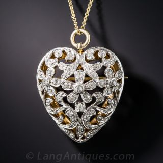 Edwardian Diamond Heart Pin/Pendant