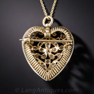 Edwardian Diamond Heart Pin/Pendant