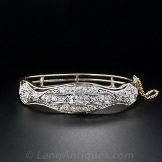 Edwardian Diamond Hinged Bangle