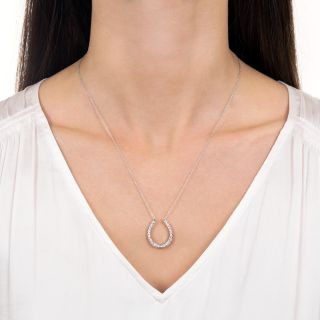 Edwardian Diamond Horseshoe Pendant