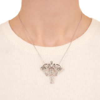 Edwardian Diamond Lavalière/Brooch