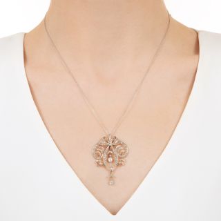 Edwardian Diamond Lavalière Necklace