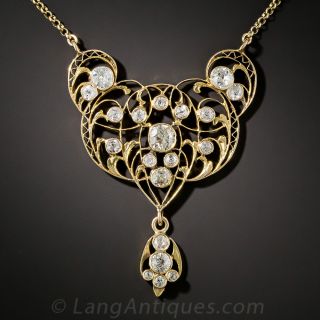 Edwardian Diamond Lavaliere Necklace