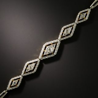 Edwardian Diamond Motif Link Diamond Bracelet - 2