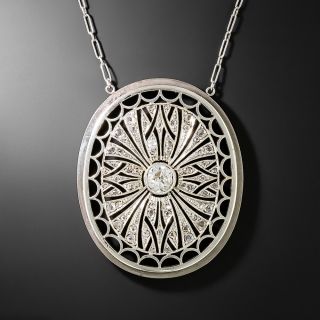 Edwardian Diamond Oval Pendant - 3