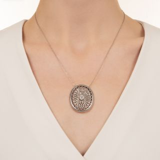 Edwardian Diamond Oval Pendant
