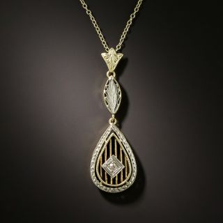Edwardian Diamond Pear-Shaped Pendant - 2