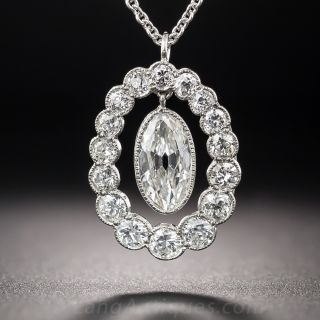 Edwardian Diamond Pendant Necklace 