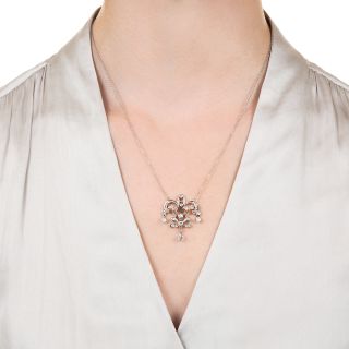 Edwardian Diamond Pendant Necklace